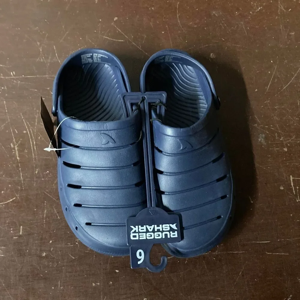 Rugged Shark Kids 6 Navy Eva Clogs - New